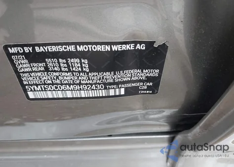 2021 BMW X3 M Competition/M from USA, damaged, VIN 5YMTS0C06M9H92430